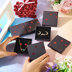 5Pcs Hot Stamping Planet Cardboard Jewelry Packaging Boxes&nbsp;CON-TA0001-44D