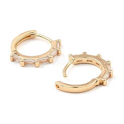 Brass Micro Pave Cubic Zirconia Hoop Earrings&nbsp;EJEW-D078-06KCG