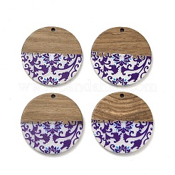 Printed Resin & Wood Pendants&nbsp;WOOD-F012-02