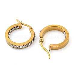 PVD Vacuum Plating 202 Stainless Steel Hoop Earrings&nbsp;EJEW-H003-42G-01