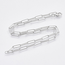 Brass Round Oval Paperclip Chain Necklace Making&nbsp;MAK-S072-04A-P