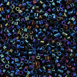 Frosted Plated Glass Cylinder Beads&nbsp;SEED-S047-F-001