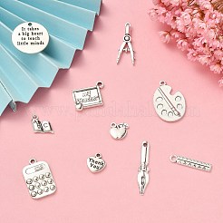 100Pcs 10 Styles Tibetan Style Alloy Pendants&nbsp;TIBEP-CJ0002-97