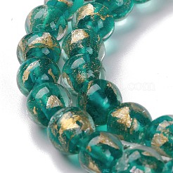 Handmade Gold Sand Lampwork Beads Strands&nbsp;LAMP-C010-01F