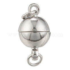 Platinum Brass Magnetic Clasps with Loops&nbsp;X-KK-MC020-NF