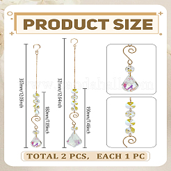 2Pcs Glass Sunshine Catcher&nbsp;HJEW-LP00071