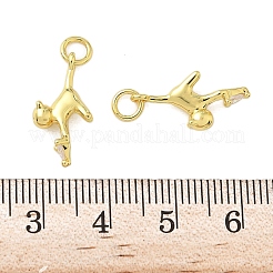 Brass Micro Pave Cubic Zirconia Pendants&nbsp;KK-P325-13C-G