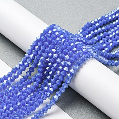 Opaque Solid Color Electroplate Glass Beads Strands&nbsp;GLAA-F029-P4mm-C11