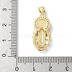 Brass Micro Pave Cubic Zirconia Pendants&nbsp;KK-L239-053G