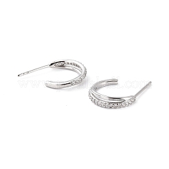 Sparkling Half Hoop Cubic Zirconia Earrings&nbsp;EJEW-C002-01P-RS