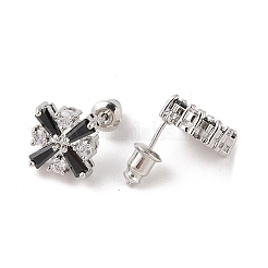 Rack Plating Brass Micro Pave Cubic Zirconia Stud Earrings&nbsp;EJEW-I304-05P