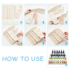 3-Layer Wooden Craft Paint & Brash Rack&nbsp;DIY-WH0401-04