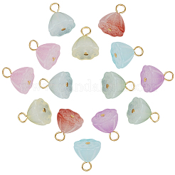 140Pcs 7 Colors Acrylic Lotus Charms&nbsp;FIND-SC0019-60