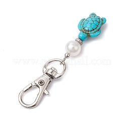 Sea Turtle Synthetic Howlite & Turquoise Pendant Decorations&nbsp;HJEW-JM02381