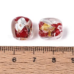 Handmade Gold & Silver Foil Glass Beads&nbsp;FOIL-Q003-01G