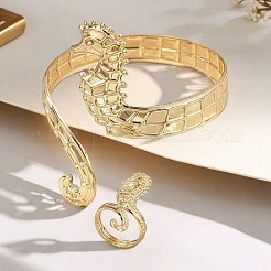 Sea Horse Alloy Cuff Bangles & Cuff Rings Sets&nbsp;WG48924-01