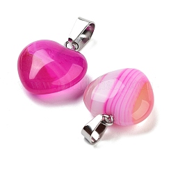 Natural Banded Agate Charms&nbsp;LS-HEAR-PW0001-057-31