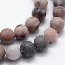 Natural Pink Zebra Jasper Beads Strands&nbsp;G-I199-26-8mm
