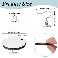 DIY Heat Transfer Wood Flat Round Dangle Earring Making Kits&nbsp;DIY-SP0001-64