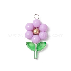 Flower Transparent Acrylic Pendants&nbsp;PALLOY-JF03719-01