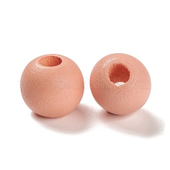 Spray Painted Natural Maple Wood European Beads&nbsp;WOOD-M007-04