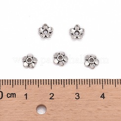 Antique Silver Plated Tibetan Silver 5-Petal Flower Bead Caps&nbsp;X-LFH10006Y
