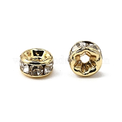 Rack Plating Brass Crystal Rhinestone Rondelle Space Beads&nbsp;RB-D303-G