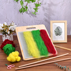 Rectangle Wood & Carbon Steel Wool Blending Board&nbsp;AJEW-WH20120-96