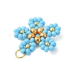 Beaded Flower Charms&nbsp;PALLOY-MZ01347-01