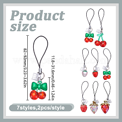 14Pcs 7 Style Acrylic Mobile Straps&nbsp;HJEW-DR00275