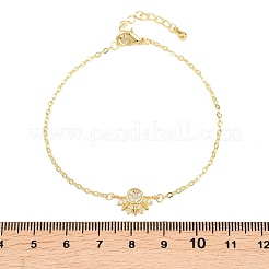 2Pcs Brass Micro Pave Cubic Zirconia Link Bracelets&nbsp;BJEW-G782-01GP