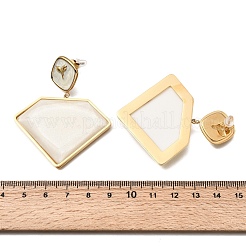 304 Stainless Steel & Acrylic Dangle Stud Earrings for Women&nbsp;EJEW-A164-06B-G