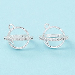 Rack Plating Brass Pave Clear Cubic Zirconia Bead Cage Pendants&nbsp;KK-G464-10S