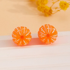 Resin Orange Stud Earrings&nbsp;LS-EJEW-B136-01
