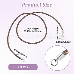 10Pcs Braided Leather Cords Necklace Making&nbsp;NCOR-CL0001-03B
