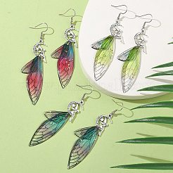 316 Surgical Stainless Steel Wing Dangle Earrings&nbsp;EJEW-TA00586
