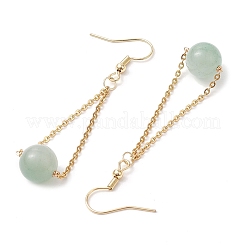 304 Stainless Steel with Natural Mixed Stone Dangle Earrings&nbsp;EJEW-JE06011-01