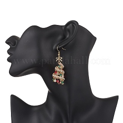 Christmas Tree Glass Dangle Earrings&nbsp;EJEW-TA00745