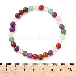 Natural Mixed Wealth Stone Beaded Stretch Bracelets&nbsp;BJEW-D446-B-39