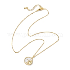 Natural Shell & Brass Pendant Necklaces&nbsp;NJEW-JN04890-01