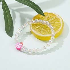 Transparent Acrylic Beaded Stretch Kids Bracelets&nbsp;BJEW-JB06324-01