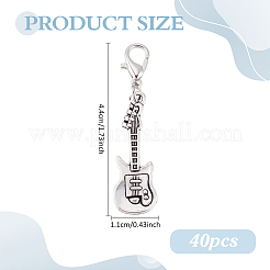 40Pcs Guitar Alloy Pendant Decorations&nbsp;HJEW-ME00083