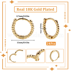 24Pcs Brass Huggie Hoop Earrings for Women&nbsp;EJEW-SC0001-52