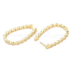 Rack Plating Brass Teardrop Hoop Earrings with Cubic Zirconia&nbsp;EJEW-A103-09G