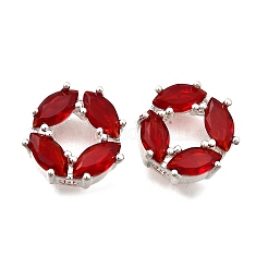 Brass Micro Pave Cubic Zirconia Beads&nbsp;KK-F913-02S