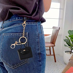 1Pc Portable PU Leather Bag Keychain&nbsp;AJEW-CL0001-06A