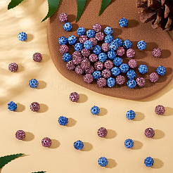 100Pcs 2 Ccolors Handmade Polymer Clay Rhinestone Beads&nbsp;CLAY-TA0001-79A