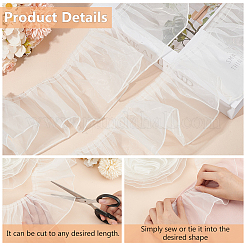 Polyester Pleated Lace Ribbon&nbsp;OCOR-WH0078-132B