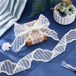 10Yards Polyester Embroidery Mesh Flower Lace Ribbon&nbsp;OCOR-GF0005-41A