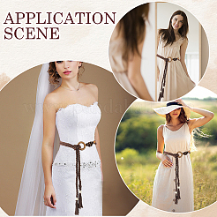 1Pc Handmade Weaving Cotton Tassel Waist Belts for Women Ladies Dress&nbsp;AJEW-CP0010-25B